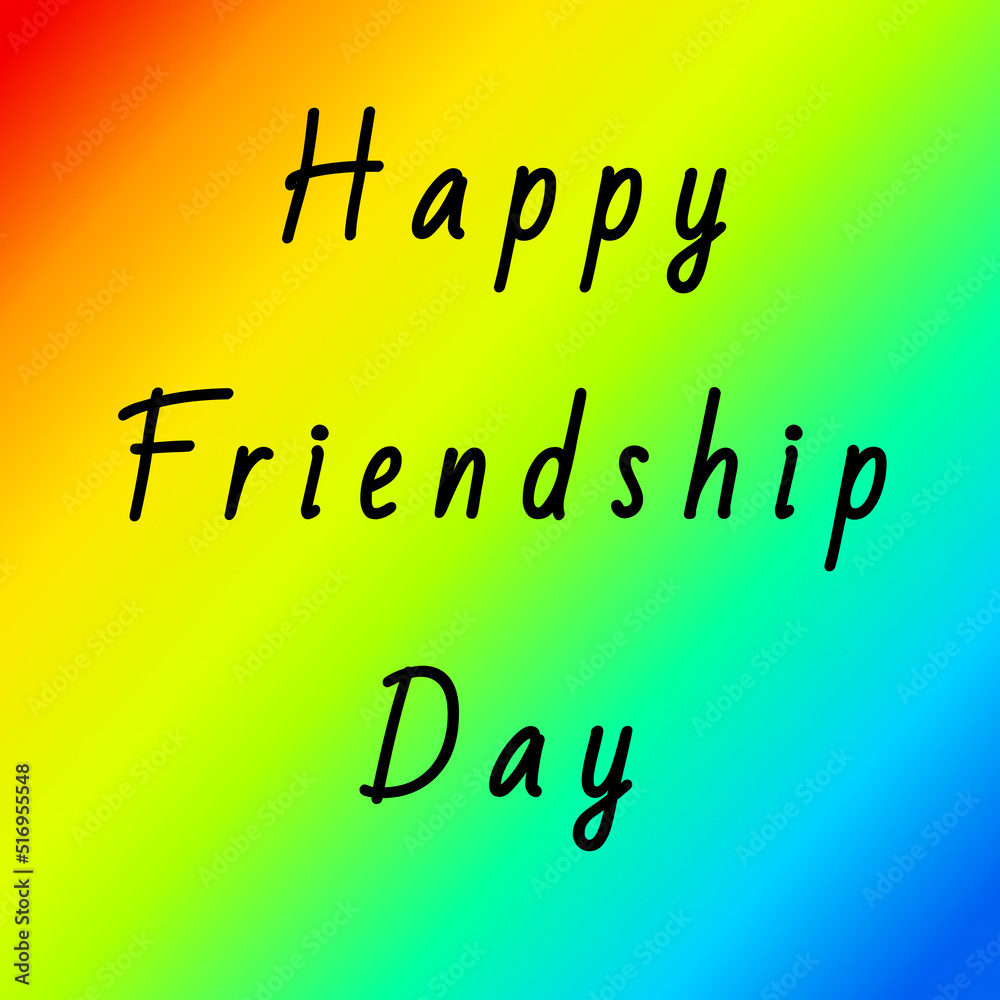 Happy friendship day card on rainbow gradient background Happy friendship day card on rainbow gradient background