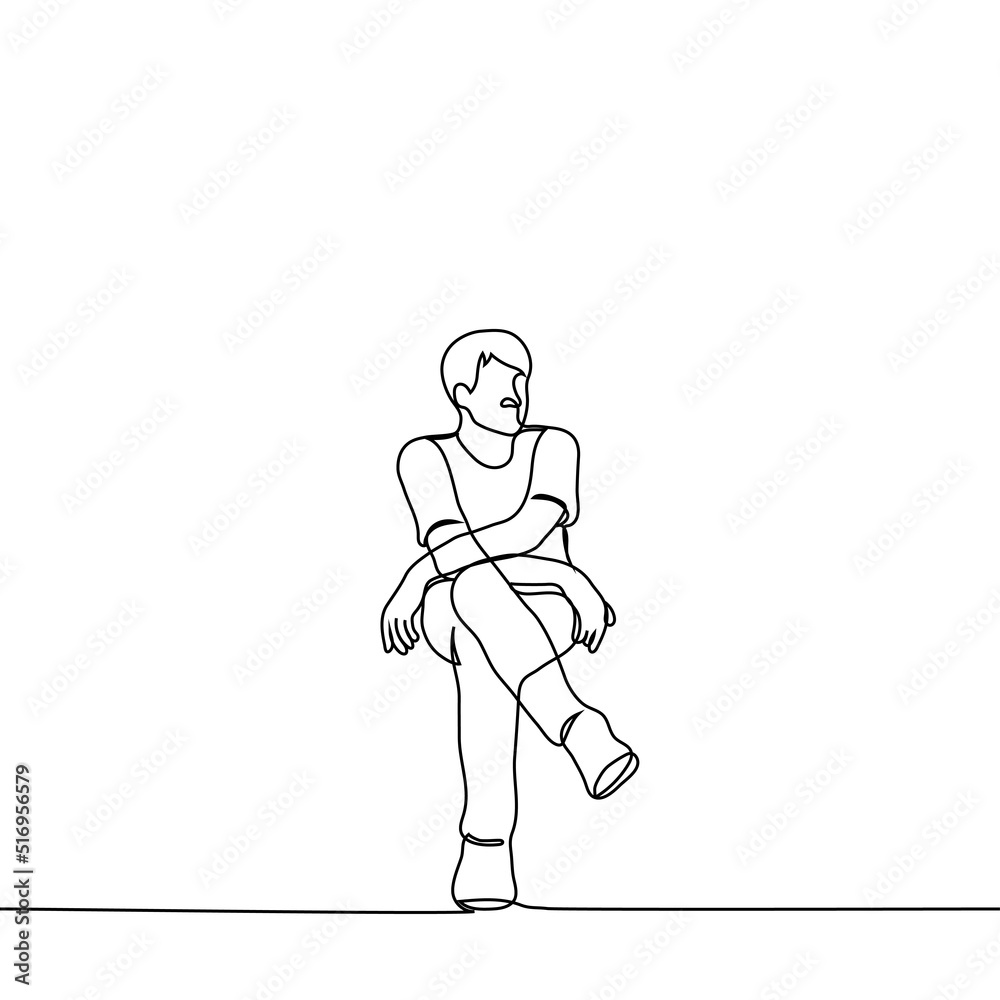 man sitting and waving from car window from passenger seat - one line drawing vector. concept celebrity waves to fans leaving the event, the tourist leaves and says goodbye to the city or country