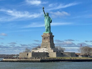 Handdoek met foto Vrijheidsbeeld Vrijheidsbeeld torenend boven Liberty Island  © Will