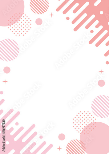 幾何学 フレーム 液体 ピンク 水玉 縦長