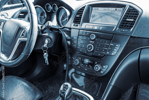 Driver's seat of the car.interior car. open car doors.Close up. © ARVD73