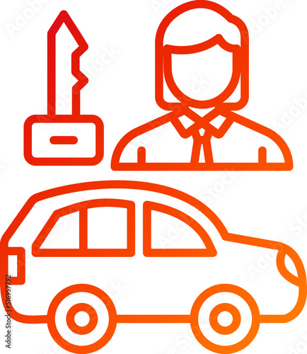 Car Saleswoman Icon Style