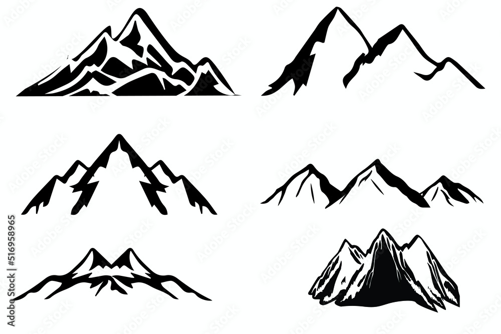 set of mountains logo, set of mountains silhouette set of mountains logo, set of mountains silhouette