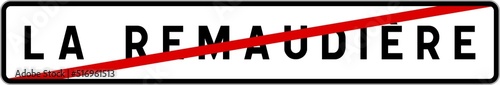 Free Download Panneau sortie ville agglomération La Remaudière / Town exit sign La Remaudière - GFXLoad