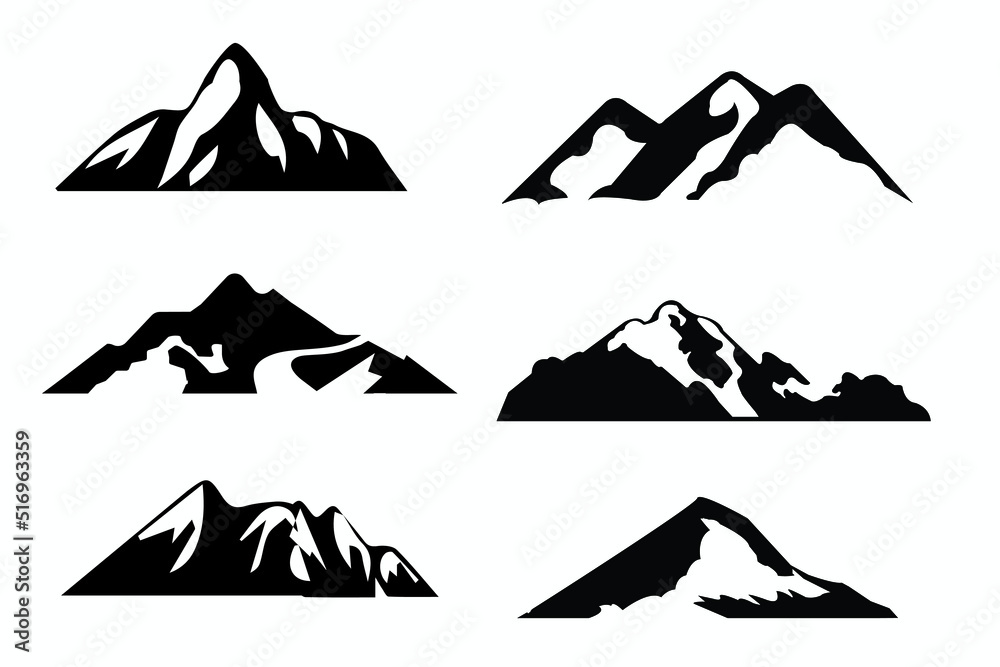 mountain silhouette vector, mountain logo