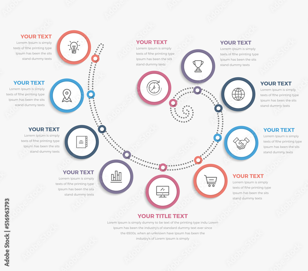 Modern Spiral Infographics Template Modern Spiral Infographics Template