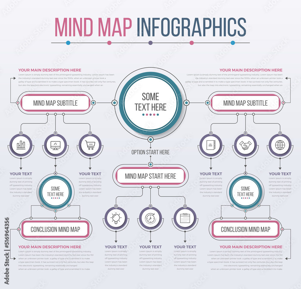 Mind Map Template Infographics Stock Vector | Adobe Stock
