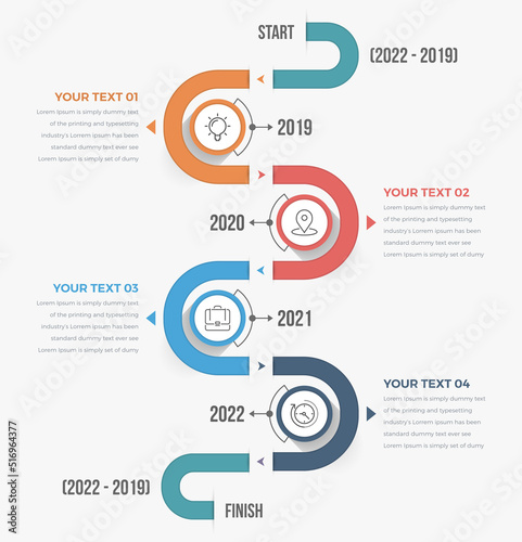 Modern Vertical Timeline Infographics