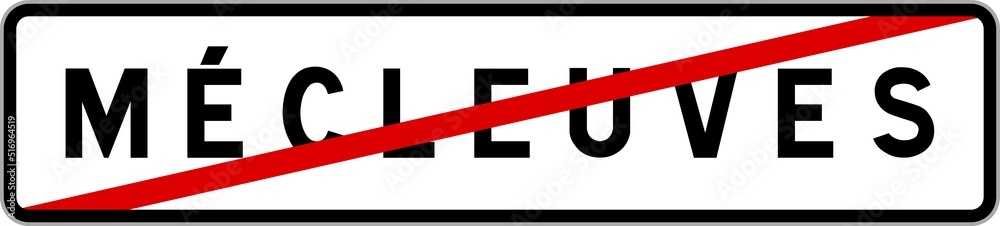 Panneau sortie ville agglomération Mécleuves / Town exit sign Mécleuves Panneau sortie ville agglomération Mécleuves / Town exit sign Mécleuves
