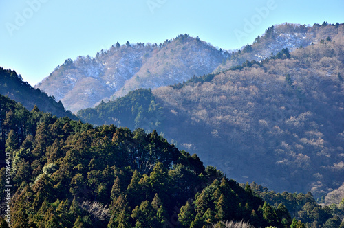 丹沢の旧道 宮ヶ瀬みちより大山三峰山を望む 
