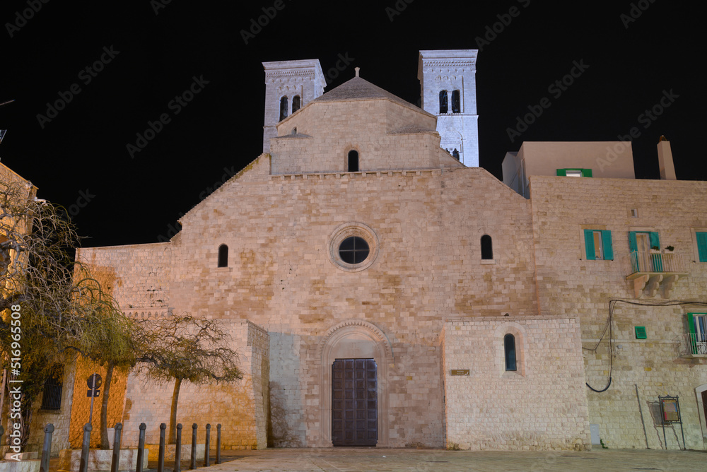 Molfetta, Italy, view of the romanesque cathedral of San Corrado.             