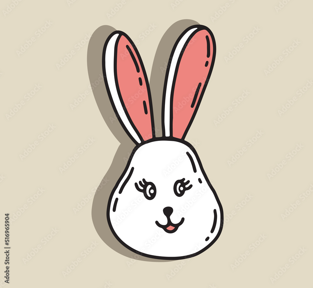 Rabbit head cartoon vector illustration. Rabbit head cartoon vector illustration.