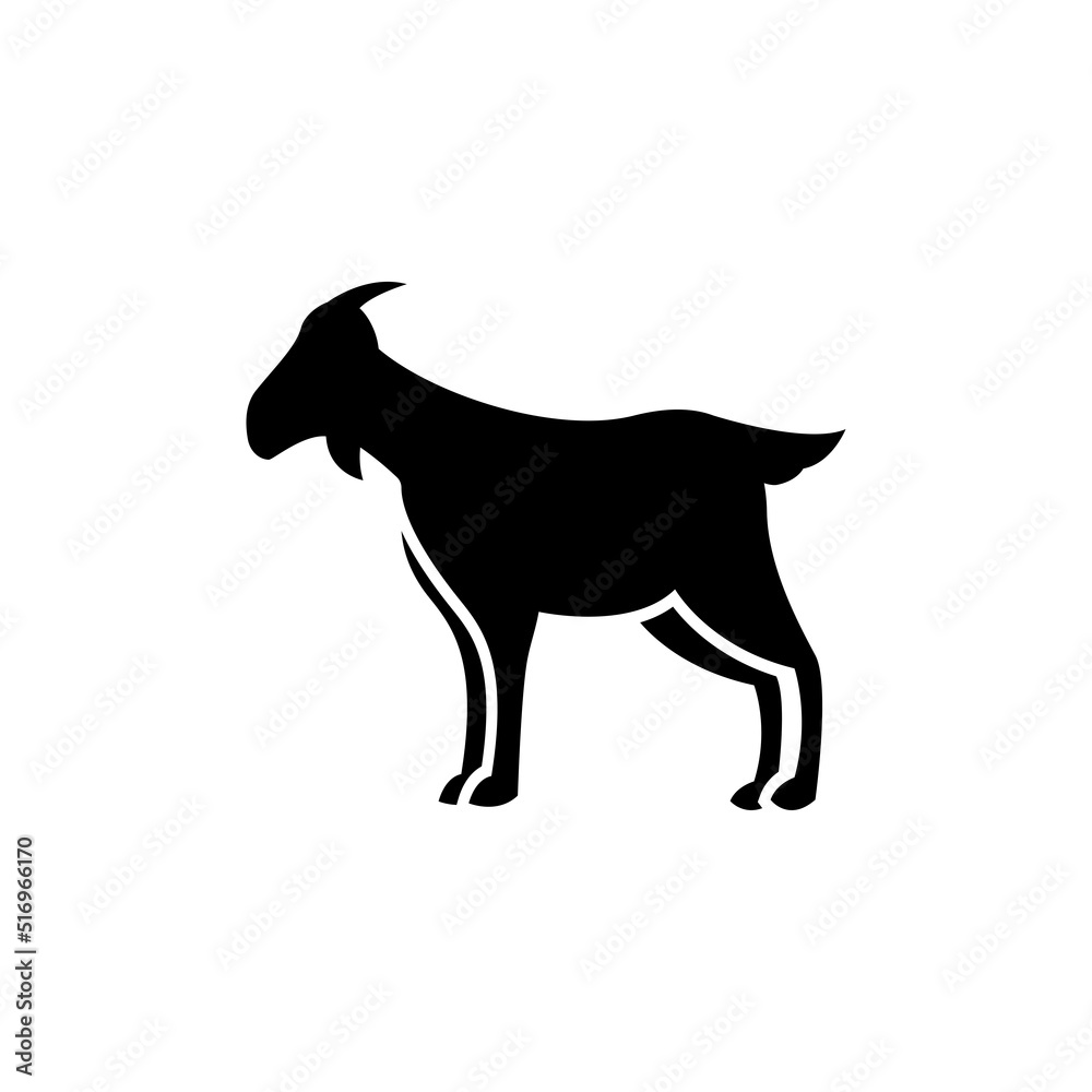 Goat Icon Vector Isolated on White Artboard 