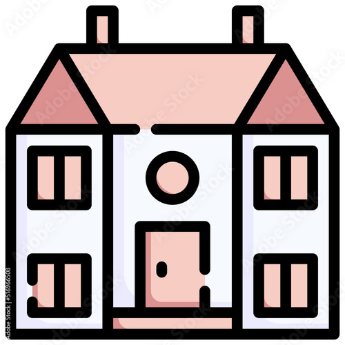 DORMITORY filled outline icon,linear,outline,graphic,illustration