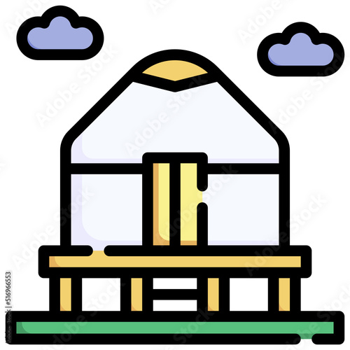 YURTS filled outline icon,linear,outline,graphic,illustration