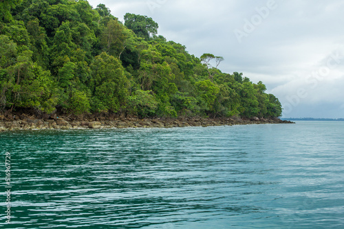 Nature view of beautiful landscape Beach sea and forest. Blue sea water clear at Thailand. © Rattanapon