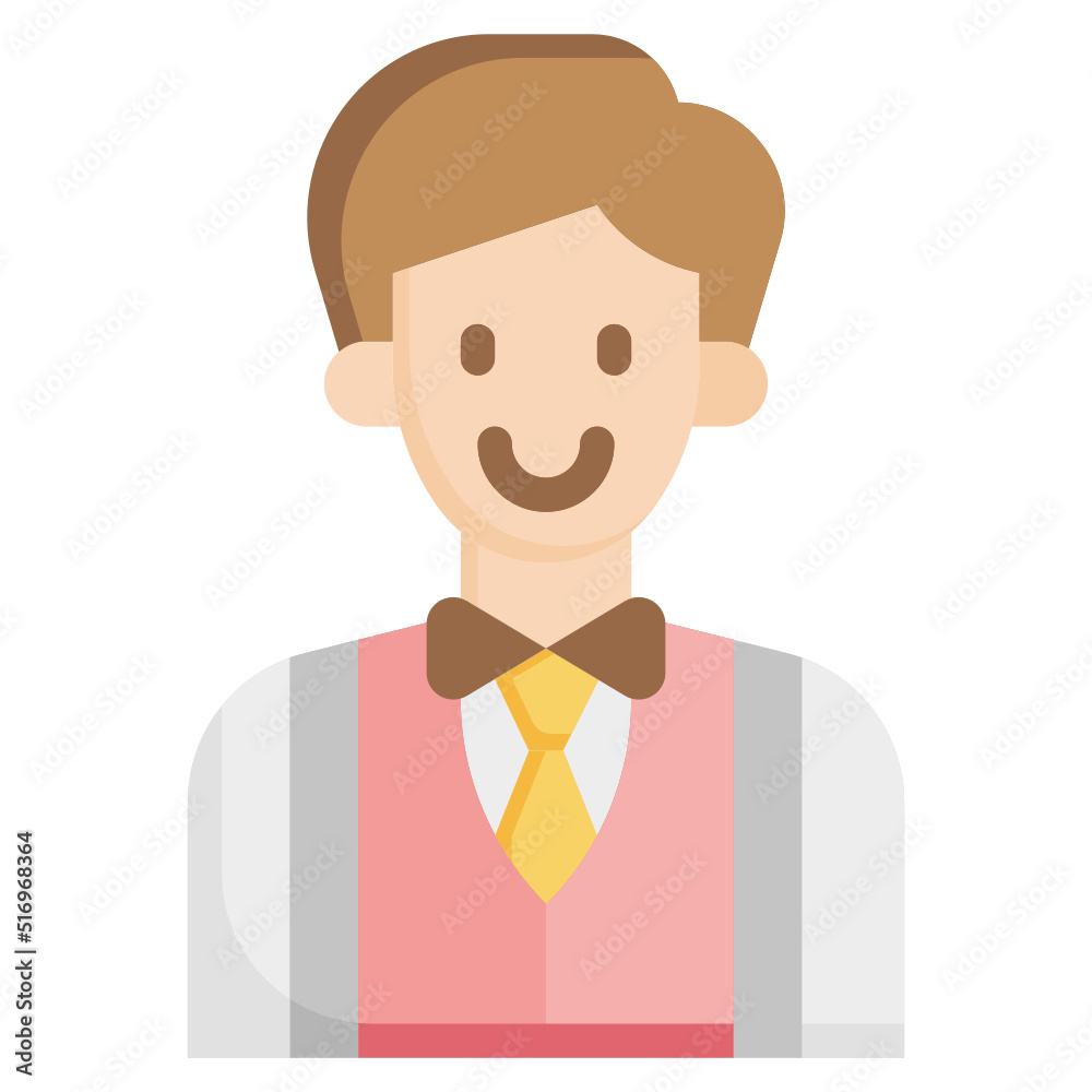 GROOM flat icon,linear,outline,graphic,illustration