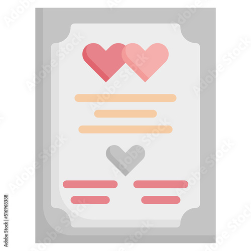MARRIAGE CERTIFICATE flat icon,linear,outline,graphic,illustration