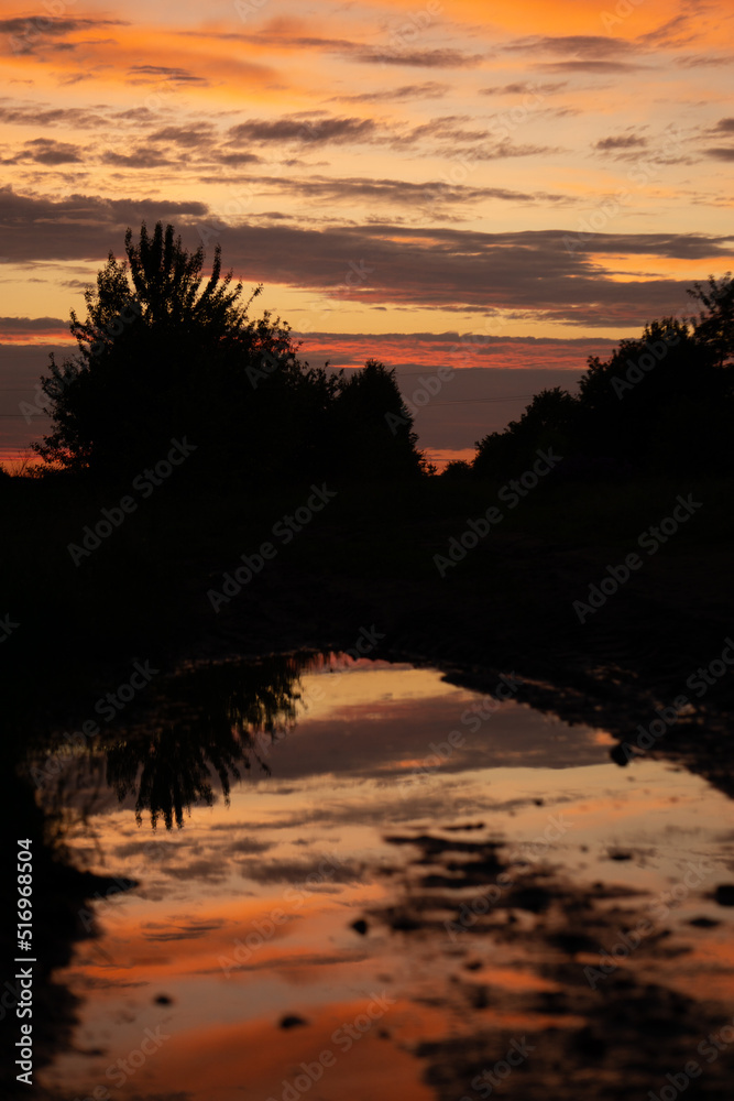 Fototapeta premium sunset on the lake