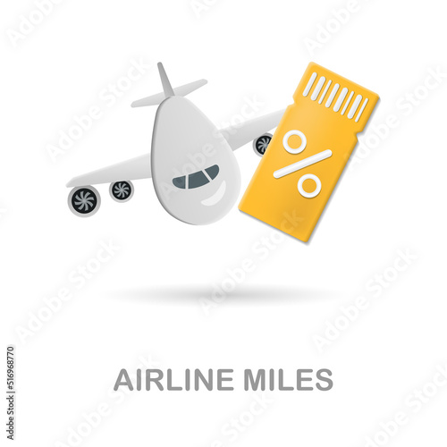 Airline Miles icon 3d illustration from customer loyalty collection. Creative Airline Miles 3d icon for web design, templates, infographics and more