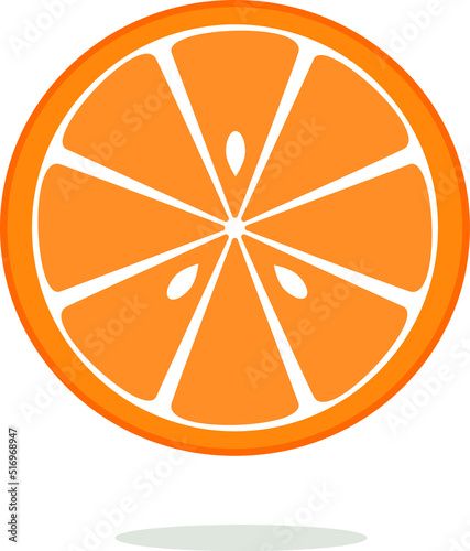 A slice of orange. Fresh orange fruit vector illustration. Isolated orange on white background