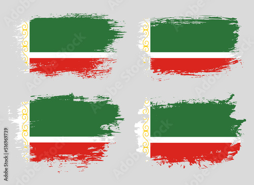 Free Download Artistic Chechnya country brush flag collection. Set of grunge brush flags on a solid background - GFXLoad
