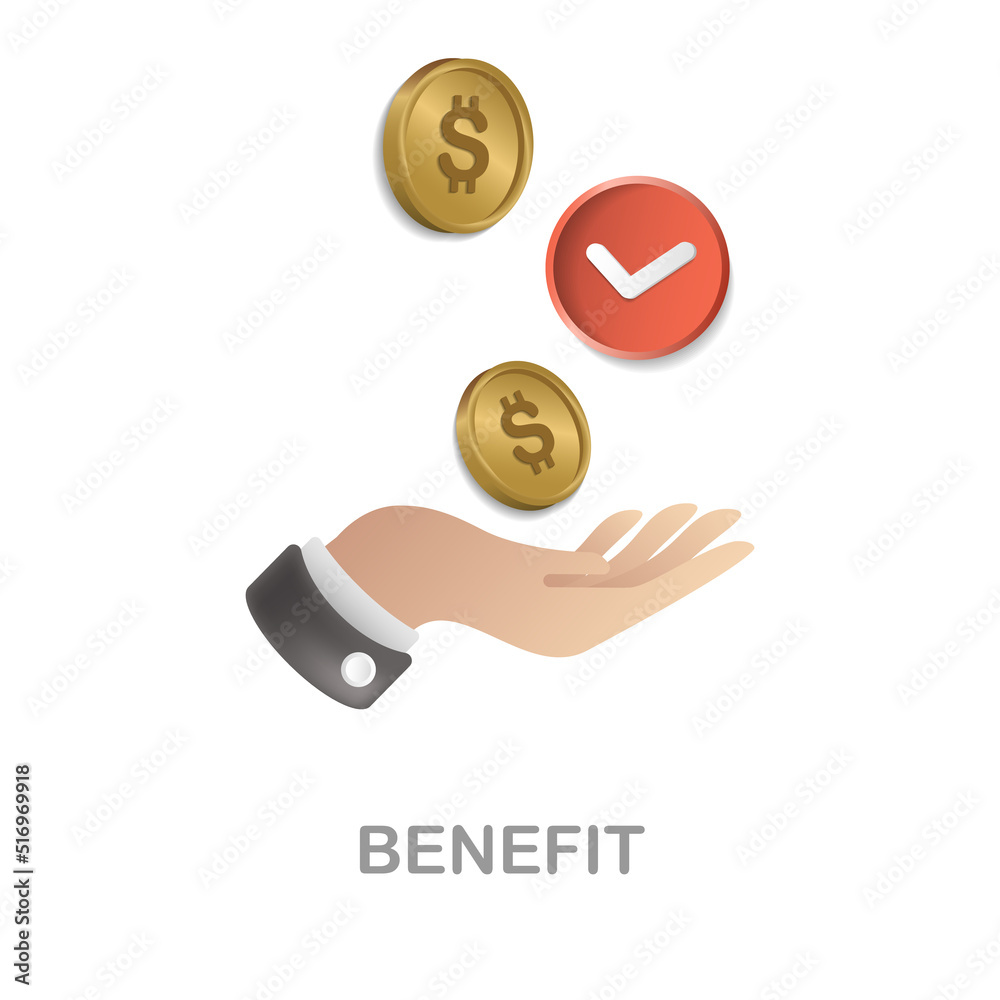 Benefit icon 3d illustration from customer loyalty collection. Creative Benefit 3d icon for web design, templates, infographics and more
