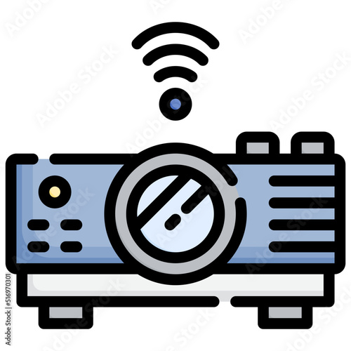 PROJECTOR flat icon,linear,outline,graphic,illustration