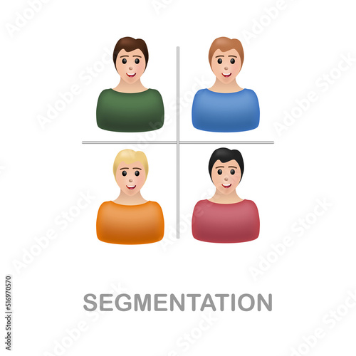 Segmentation icon 3d illustration from customer loyalty collection. Creative Segmentation 3d icon for web design, templates, infographics and more