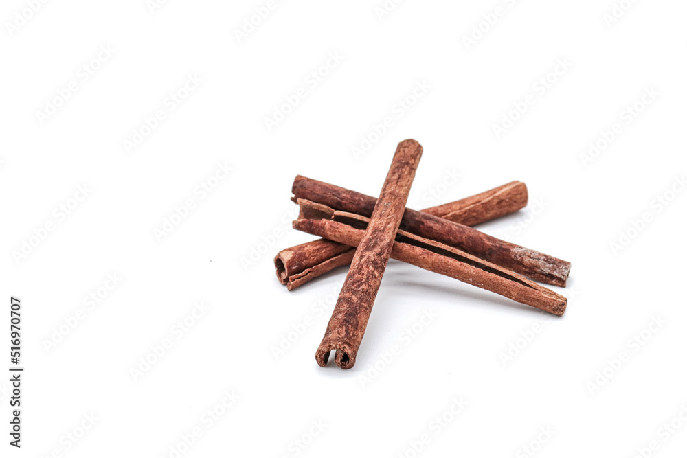 Pure cinnamon sticks on white background Pure cinnamon sticks on white background