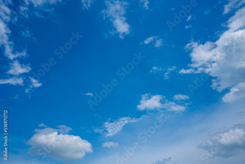 Blue sky with white clouds. on a clear day