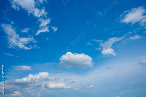 Blue sky with white clouds. on a clear day © Pongvit