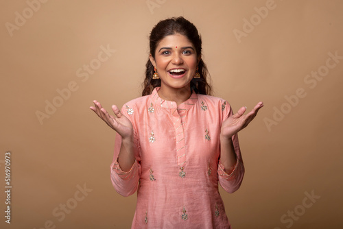 Beautiful happy young Indian woman