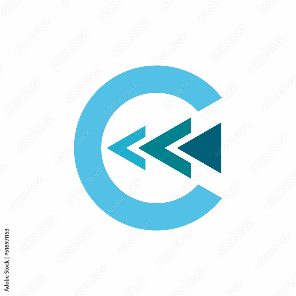 letter c circle arrow logo design letter c circle arrow logo design