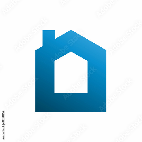 blue house building real estate logo design