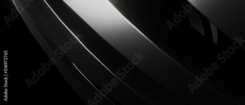 Metallic abstract curved steel stripe abstract background