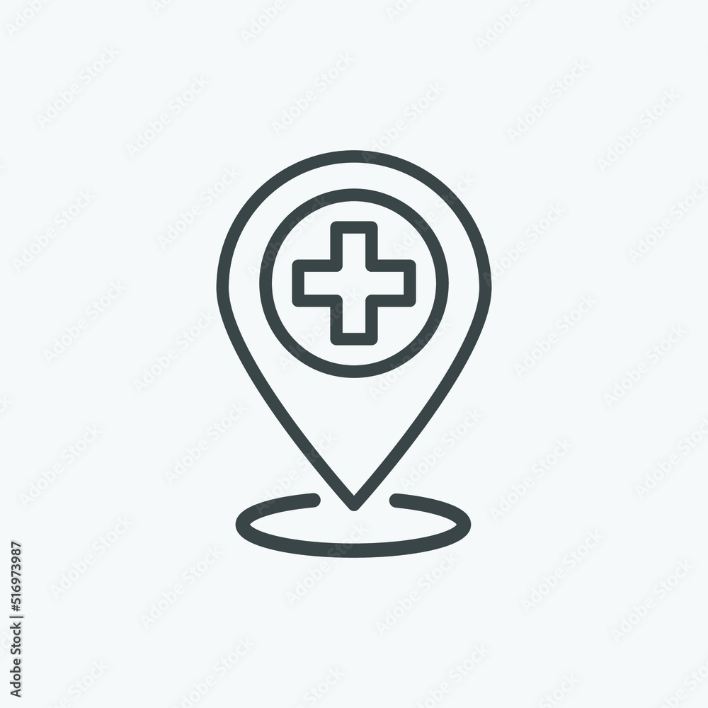 Medical location vector icon. Vector illustration medicine sign symbol icon concept. Designed for web and app design interfaces.