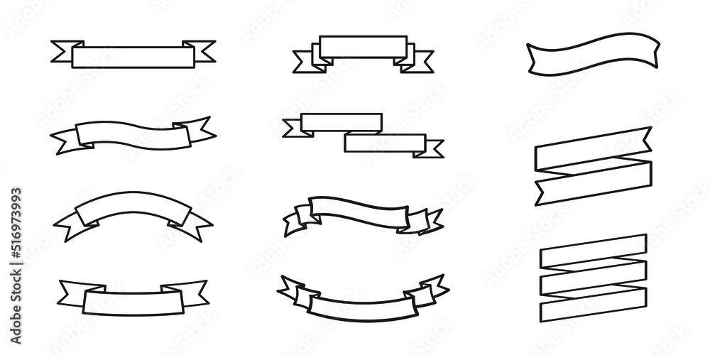 Ribbon set vector icon. Vector illustration ribbons sig n symbol icon concept. Designed for web and app design interfaces.