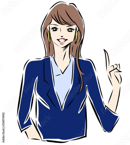 ポイントを説明する女性