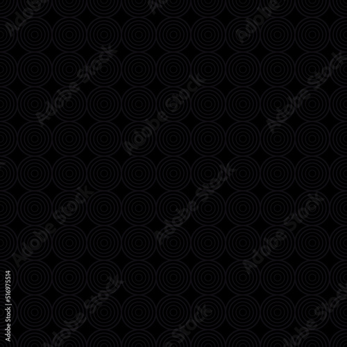 Vector simple abstract seamless pattern with gray circles on black background. For wallpapers, decoration, invitation, fabric, textile and linen, print, gift and wrapping paper.