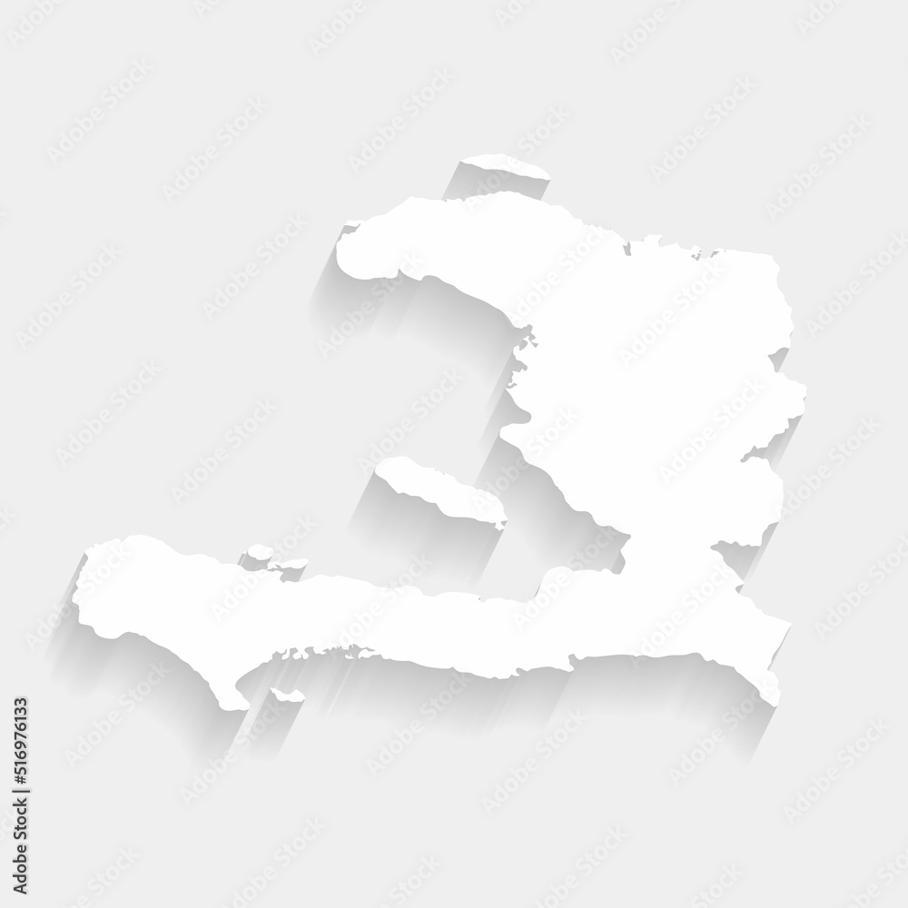 Simple white Haiti map on gray background, vector