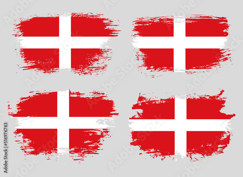 Artistic Sovereign Military Order of Malta country brush flag collection. Set of grunge brush flags on a solid background