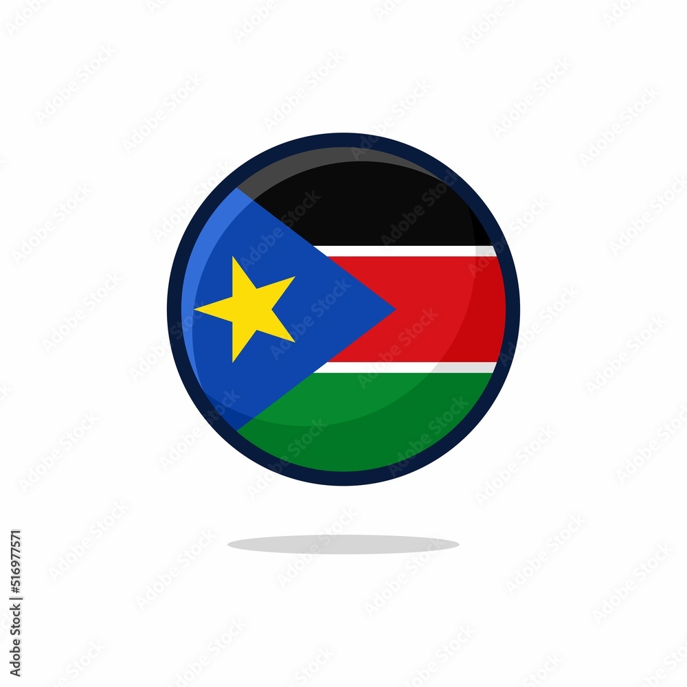 South Sudan Flag Icon. South SudanFlag flat style isolated on a white background - stock vector. South Sudan Flag Icon. South SudanFlag flat style isolated on a white background - stock vector.