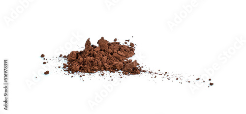 cocoa powder isolated on white background.