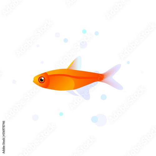 Ember tetra vector icon design