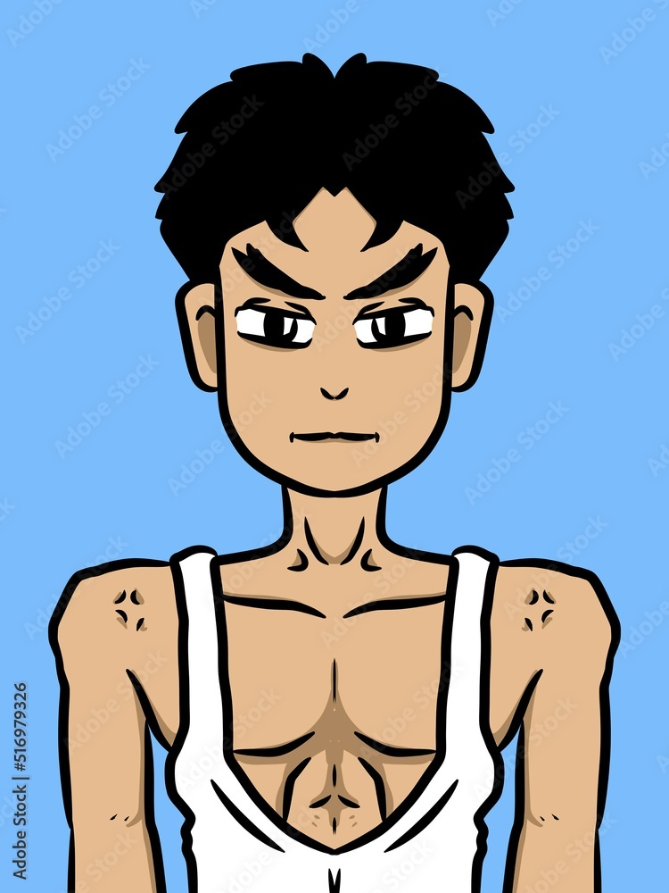 Fototapeta premium cute man cartoon on blue background