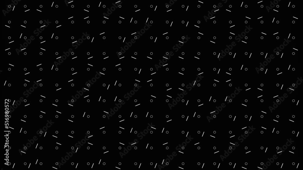 animation of irregular lines and circles in black background pattern