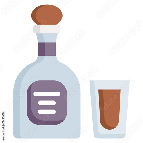 TEQUILA flat icon,linear,outline,graphic,illustration