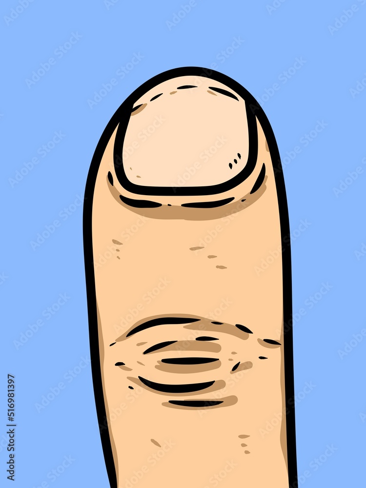 finger cartoon on blue background finger cartoon on blue background