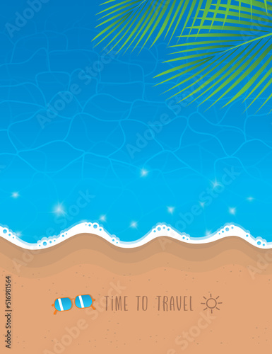 palm beach turquoise water sunglasses summer background